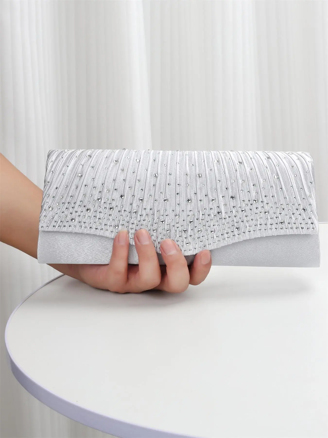 Women's Elegant Stylish Rhinestone Decorated Evening Bag, 2025 New Style Exquisite Trendy Wedding Guest Clutch Purse, Fashionable Bag for Party Wedding Decoration