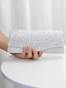 Women's Elegant Rhinestone Decorated Evening Bag, 2025 New Style Exquisite Trendy Clutch Purse, Fashionable Bag for Party Wedding Decoration