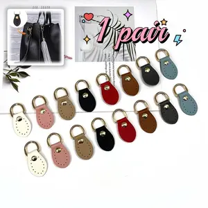 Leather D-Ring Buckle Set for DIY Bags, Hand-Stitched Leather Bag Accessories, Round Sharp Ends, Ideal for Customizing Purses