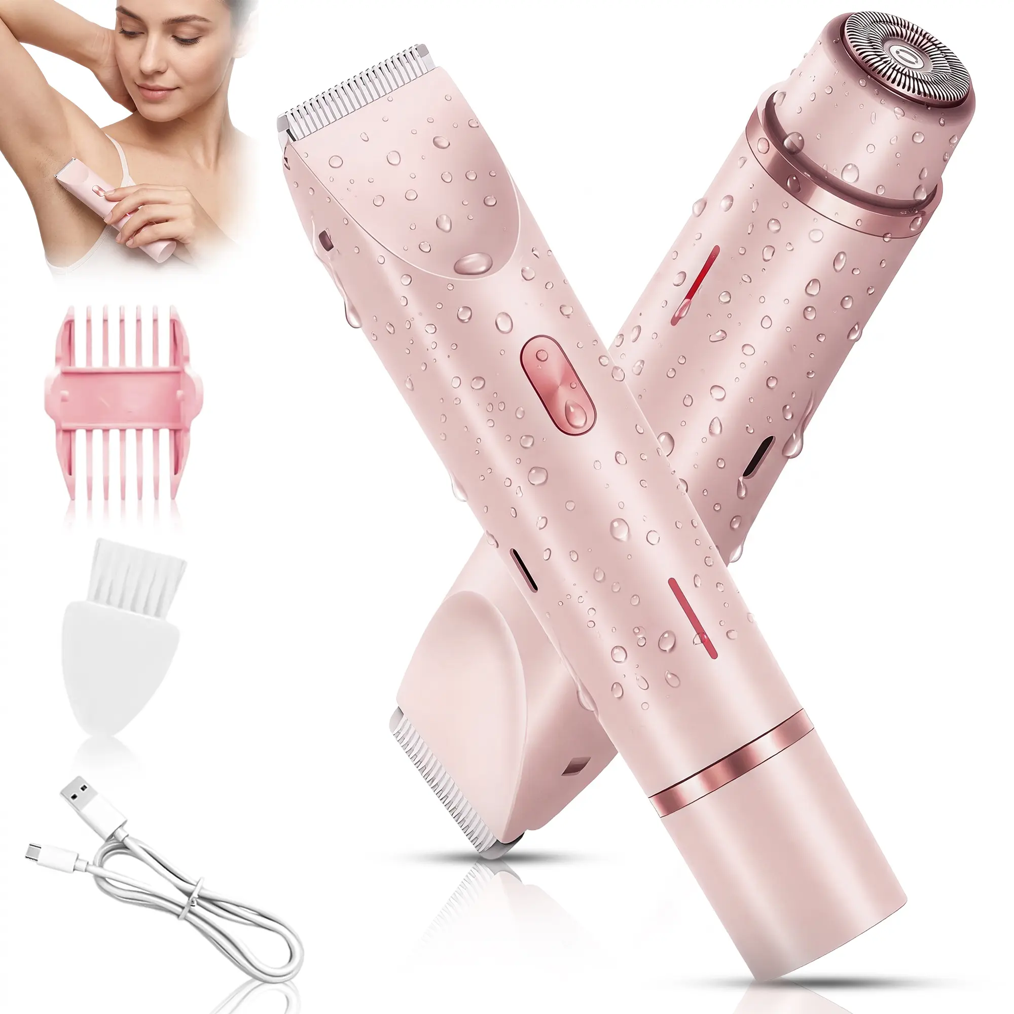 Women's Electric Bikini Trimmer - Waterproof Painless Razor & Body Shaver for Sensitive Skin Women's Electric Bikini Trimmer - Waterproof Painless Razor & Body Shaver for Sensitive Skin