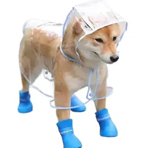 Full-Body Transparent Dog Raincoat with Hood, Waterproof Pet Rain Poncho for Small and Medium Dogs, Breathable and Adjustable Puppy Rain Suit for Rainy Day Walks, Easy to Clean Lightweight Pet Apparel