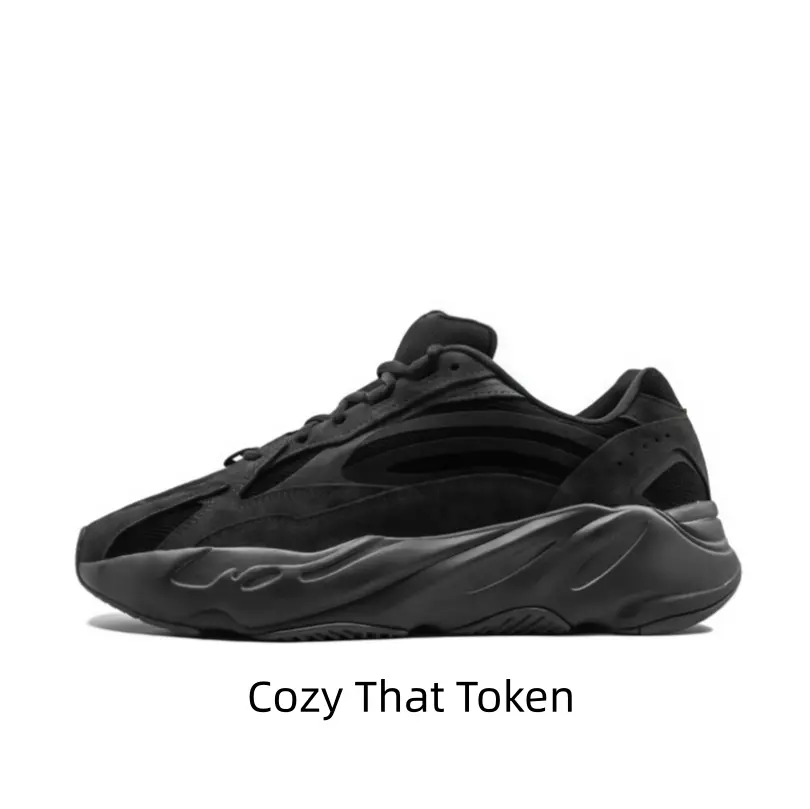 All Black Hollow Cutout Wave Chunky Dad Sneakers Soft Suede Mesh Upper Curved Sculpted Oversized Foam Midsole Non-Slip Black Rubber Outsole Unisex Street Fashion Walking Shoes ：