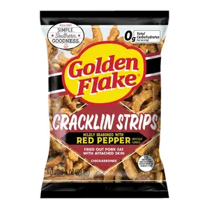 GOLDEN FLAKE Golden Flake Pork Cracklin Strips Red Pepper Spicy