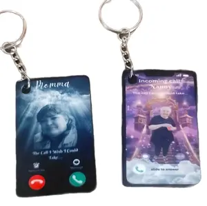 Personalized Memorial Keychain - Custom Phone Call Screen Design with Optional Tassel in Favorite Color - Perfect for Custom Names and Backgrounds