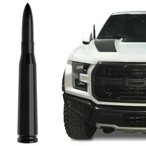 Truck Accessories Bullet Antenna Black Billet Aluminum Bullet Antenna Mast with Premium Copper Hardware, Heavy Duty Replacement for GMC Sierra Chevy Silverado Pickup Trucks