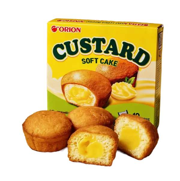 ORION Soft Custard Cream Cakes - Korean Dessert, 12 Pieces, 9.73oz