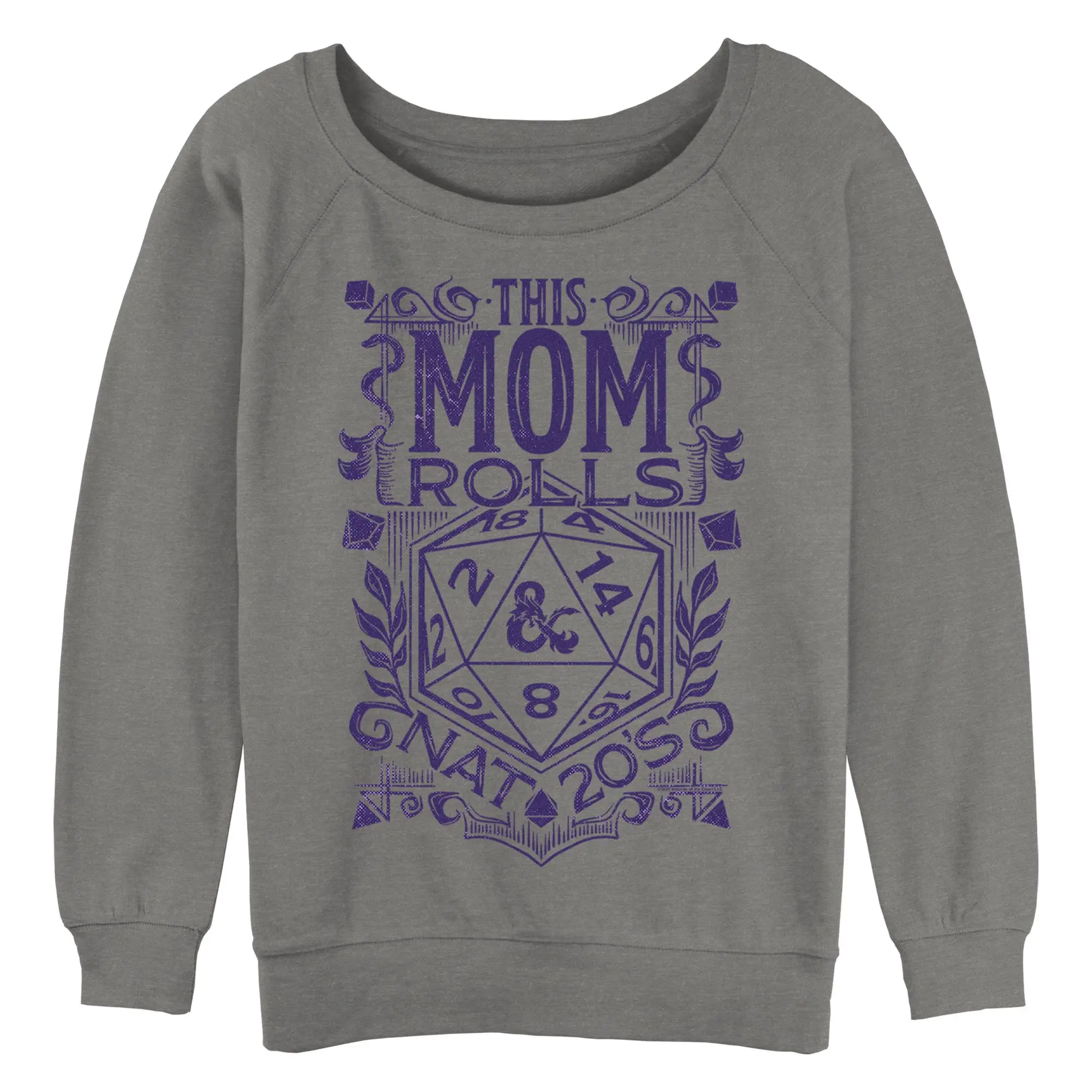 Junior's Dungeons & Dragons Mother's Day This Mom Rolls Sweatshirt