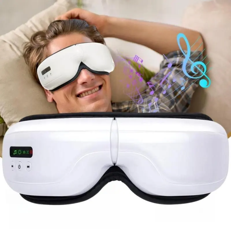 Eye Massager with Heating Function, Bluetooth-compatible Music Compatibility for Relaxation Aid, 180° Foldable Design, 5 Massage Modes for Eye Care Gifts