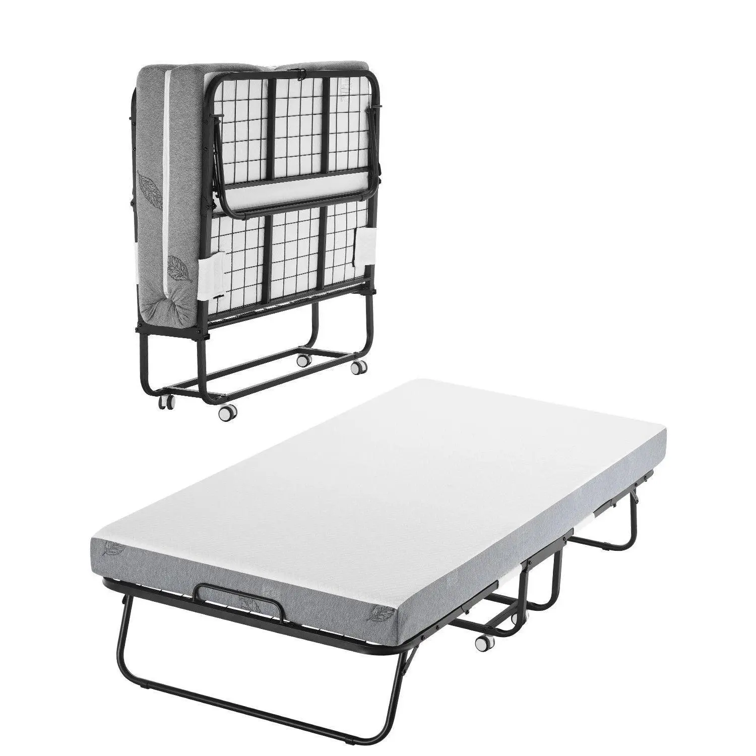 【summerfinds】 Folding Sleeping Cot - 5-in Foam Mattress Fold-Out Bed, Portable Indoor Furniture for Adults and Guests, Fold-Out Beds