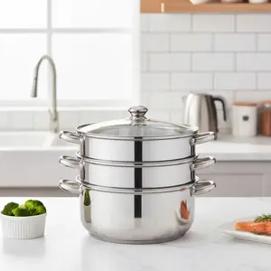 28cm Multi-Purpose Steamer Pot Set, Premium Stainless Steel Cookware, Kitchenware, Multifunctional Kitchen Utensils, Healthy Cooking Essentials