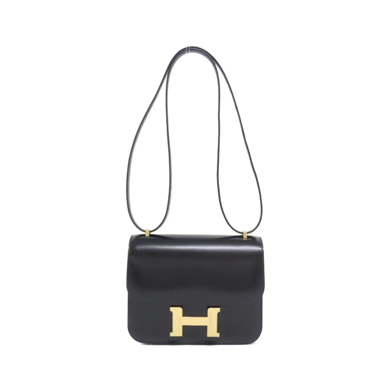 Pre-owned HERMÈS Calfskin Shoulder Bags Hermes Constance3 Mini Box Calf Shoulder Bag