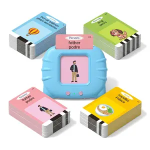 2-8 Years Toddler Bilingual Flash Card Learning Machine, Interactive Word Reader with 224 Sight Words, English Spanish Screen Free Educational Toy Montessori Preschool Educational Toy, Screen Free Eye Protection Design