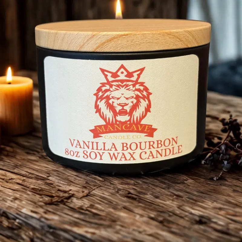 Mancave Candle Co. 8oz Vanilla Bourbon Soy Wax Candle