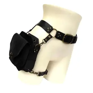 Medieval Steampunk PU Leather Waist Bag – Drop Leg Thigh Pack, Motorcycle Fanny Bag & Thigh Wallet for Women, Perfect for Cosplay, Biking, and Outdoor ActivitiesGift