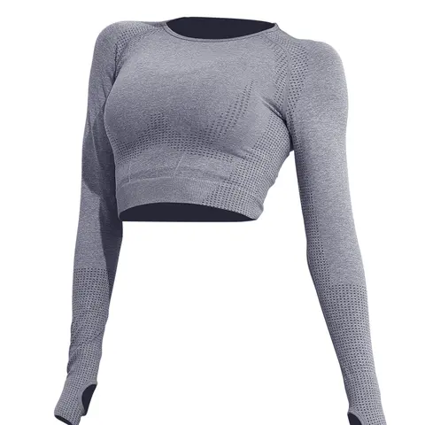 Women's Long Sleeve Yoga Top, Gym Workout Tops, Autumn and Winter Fitness Sportswear, Quick-Dry Running and Training Shirt, Professional Pilates Exercise Apparel, Athletic Workout Clothing, Sportswear For Training