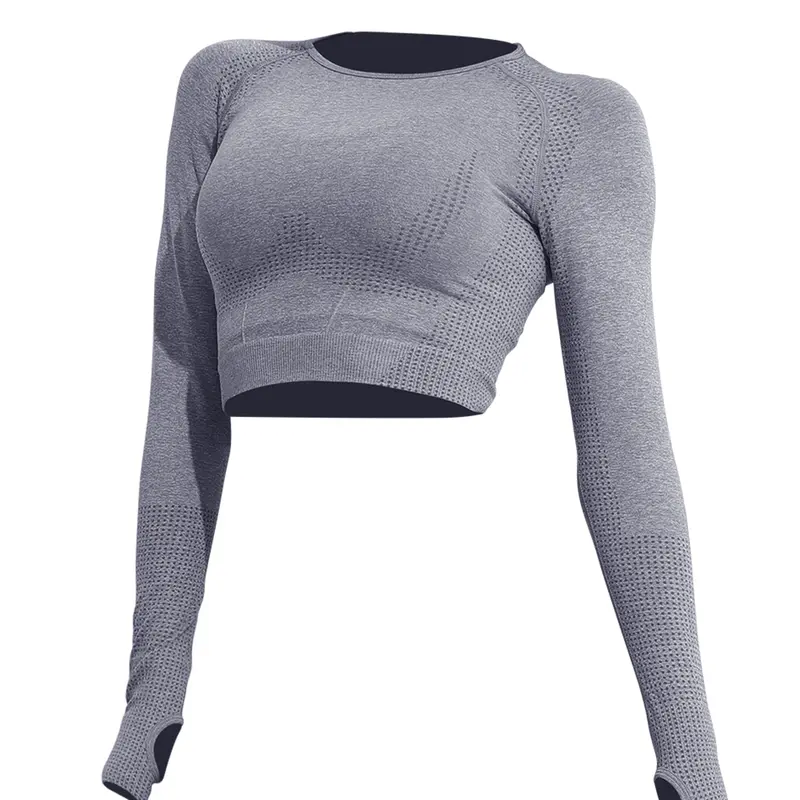 Women's Long Sleeve Yoga Top, Gym Workout Tops, Autumn and Winter Fitness Sportswear, Quick-Dry Running and Training Shirt, Professional Pilates Exercise Apparel, Athletic Workout Clothing, Sportswear For Training