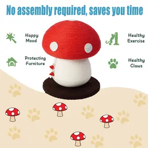 Red Mushroom-Shaped Sisal Cat Scratching Post for Paw Care and Furniture Protection Durable Non-Falling Easy to Assemble XL Double Dog Crate for Cats
