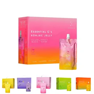 Everydaze Collagen Vitamin C Konjac Jelly Pouch Vegan Sugar Free Low Calorie Peach Flavor Korean Drinkable Fruit Snack 150ml*10 packs Plant-Based Collagen Peptide 1000mg Vitamin C 400mg Gluten-Free Keto-Friendly - Supplement