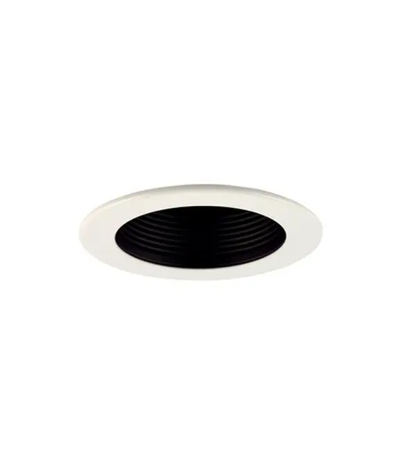 Jesco Lighting TM201BKWH 4 in. Step Baffle Trim- Black Baffle- White Trim