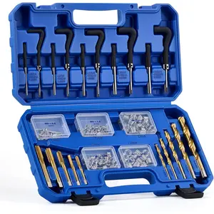 172pc Thread Repair Kit, Metric Thread Restorer Kit with Drill Bits Taps Inserts Breakoff Installation Tools, Auto Rethreading Restorer Tool Kit in M5 M6 M8 M10 M12 Sizes