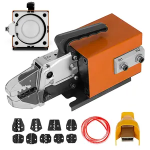 【fathersdaygift】VEVOR Pneumatic Crimping Tool Am-10 Air Powered Wire Terminal Crimping Machine Crimping Up To 16mm2Pneumatic Crimper Plier Machine with 10 Sets Of Dies for Many Kinds of Terminals, Hand Tools, Hardware