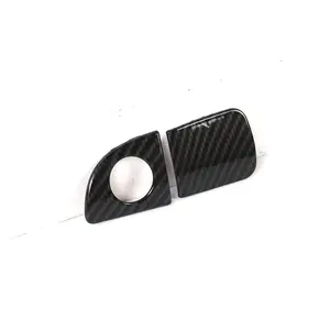 For 2015+ Dodge Challenger & 2010+ Charger & 2011+ Chrysler 300C Passenger Storage Grab Handle Button Trim black carbon fiber