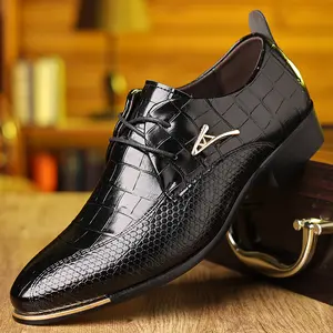 TikTok Shop Black Men's business dress shoes men's new fashion pointy British style groom wedding date fashion men's designer shoes Fathersdaygift Brogueshoes Boy Work