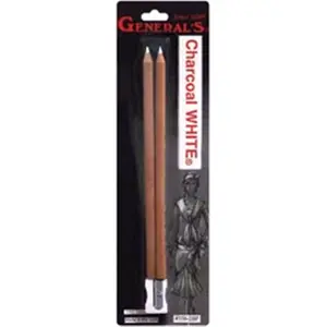 General Pencil 421244 Charcoal White Pencils 2-Pkg-2B