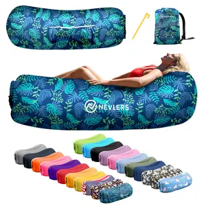 Nevlers Tear-Resistant Inflatable Loungers - Leaf Navy Blue