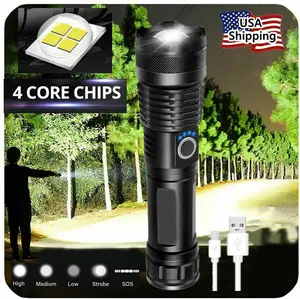 Super-Bright LED Tactical Flashlight With Rechargeable Battery