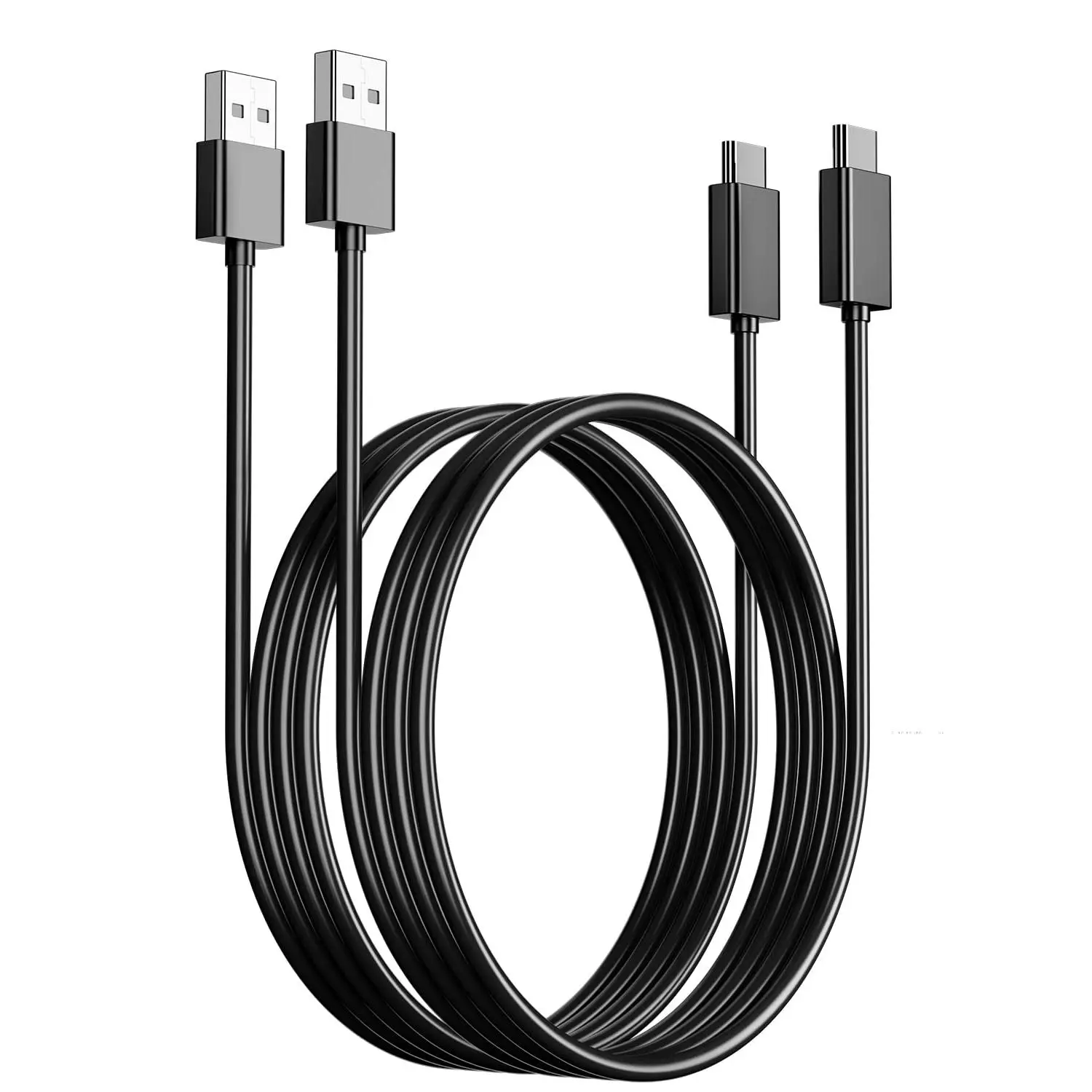 2-Pack 6.6Ft Fast USB-C Charger Cord with USB-C Connector, Compatible with PS5 DualSense, Xbox Series X/Series S Controllers