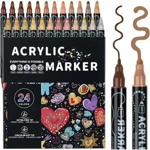 Tone Dual Tip   Pens,  Markers for , Canvas, Stone, Rock Painting, Glass, Ceramic Surfaces, DIY Crafts Making Art Supplies 24 Color