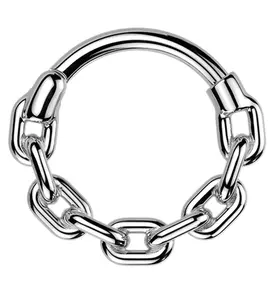 Thick Chain Link Stainless Steel Hinged Segment Ring Thick Chain Link Stainless Steel Hinged Segment Ring
