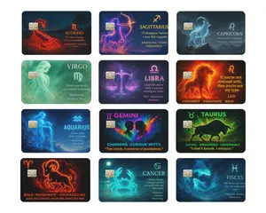 Neon Watercolor Zodiac Vinyl Credit Card Sticker Skin