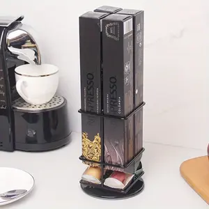 Stainless Steel Capsule Coffee Storage Rack, Nespresso Small Capsule Holder, Rotating Display Stand for Home Bar Restaurant, Coffee Bar Accessories