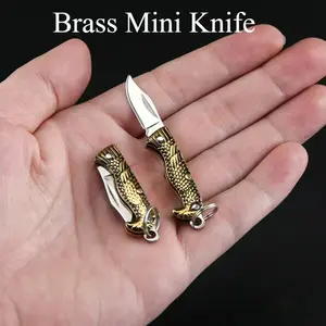 Stainless Steel Mini Folding Knife Portable Keychain Small Pendant Knife for Travel