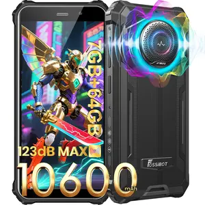FOSSIBOT F101P Rugged Call Phone Unlocked,18W10600mAh 123dB Loud Volume Phone Waterproof Smartphone,7+64GB/1TB Storage,4G Dual SIM OTG Octa-core 5.45" 24MP+8MP Camera,2026 Black