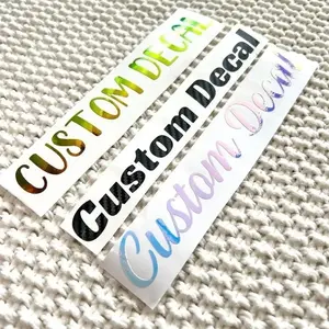 Personalized vinyl name stickers 9x2” by Vinyl Hustle Co