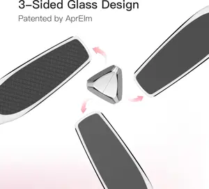 3-Sided Nano Glass Foot File, 3-in-1 Coarse/Medium/Fine Foot  , Professional   for Feet Hard Skin Smooth Polishing (White)