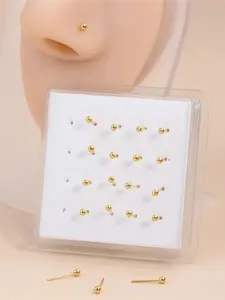 Ball Nose Studs, Stainless Steel Nose Rings, Nose Piercing Jewelry for Women & Men, Fashion Jewelry for Party, Daily Clothing Decor, for Birthday Gift