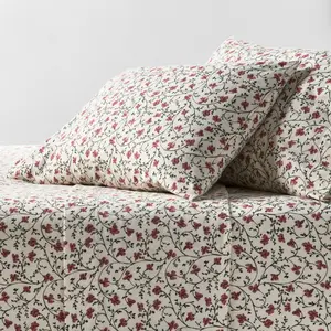 Queen Ultra Soft Flannel Sheet Set Ivory Floral - Threshold