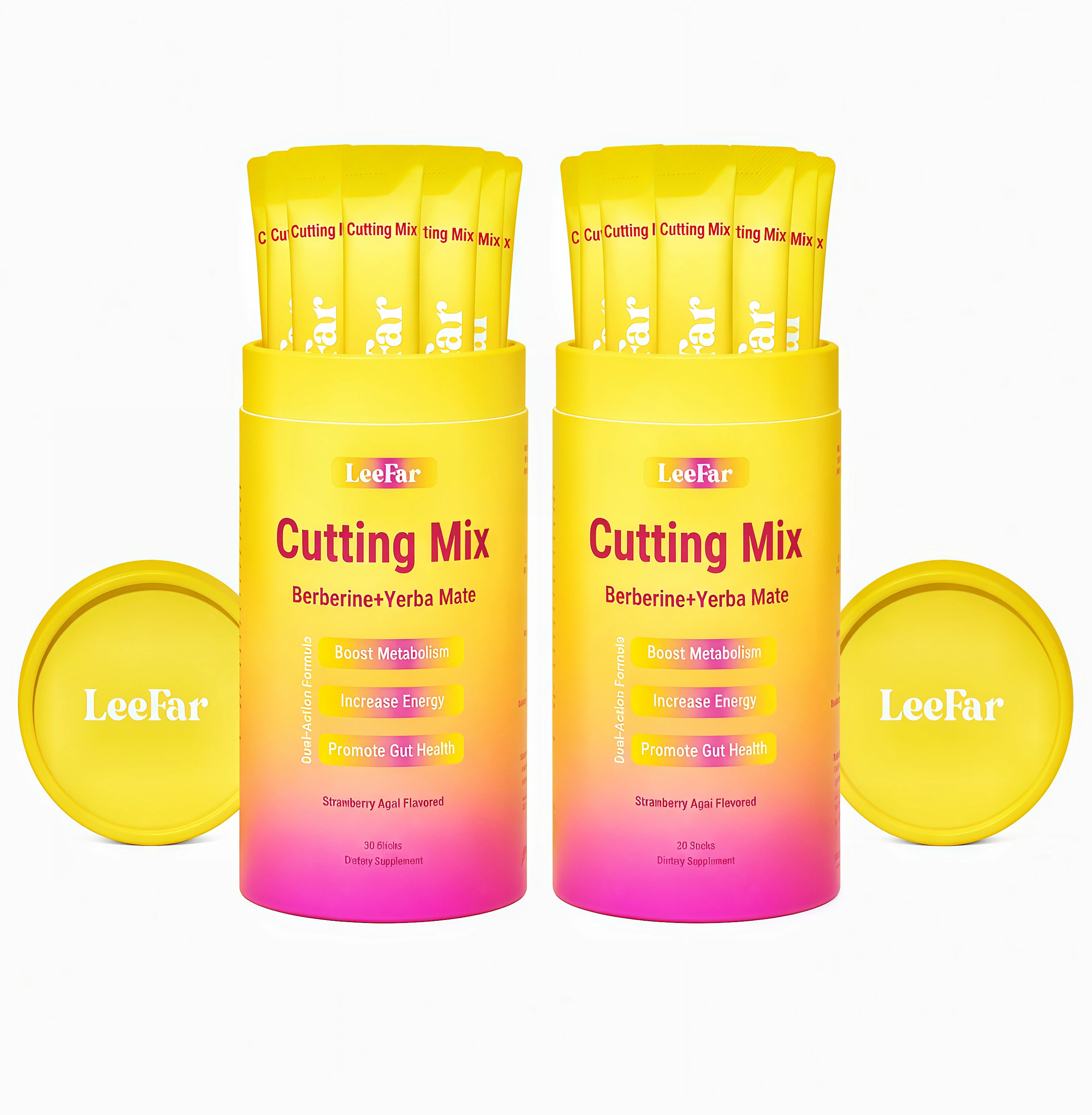2 Pack LeeFar Cutting Drink Mix – | AF Strawberry Açaí Flavor – | (30 Servings)