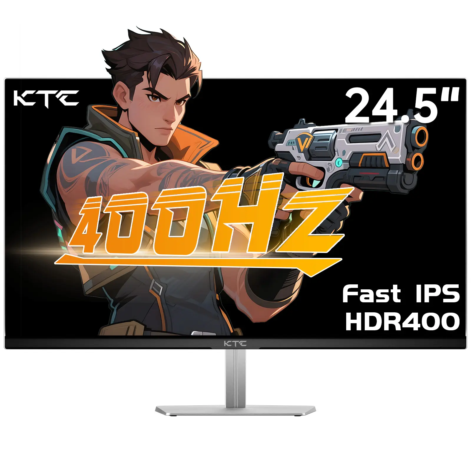 Ktc 25'' FHD Fast IPS Gaming Monitor - 1080P, 1MS GTG Response, OC 400Hz via DP 1.4, Native 240Hz HDMI 2.0, HDR400, FreeSync/G-Sync Compatible, 2x DP, 2x HDMI, VESA, Tilt Adjustable, Model H25X7,summerwins