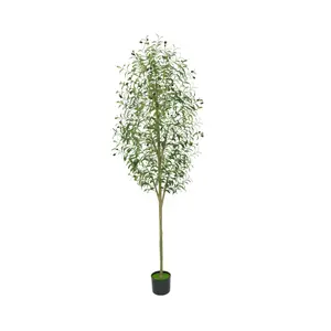 Tall Faux Olive Tree – Realistic Leaves and Olives, Full-Body Decorative Tree with Stable Base for Home, Office & Patio