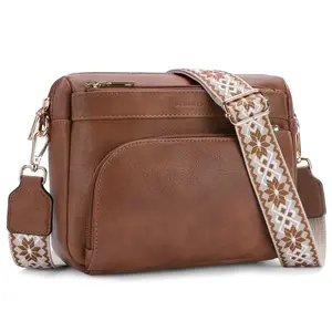 1pc Hot Selling European American Removable Strap Women's Crossbody Bag Multi-functional Shoulder Square Bag Purse Multi-compartment Zipper Design Daily Work Shopping Dating Travel Portable Phone Storage Bag