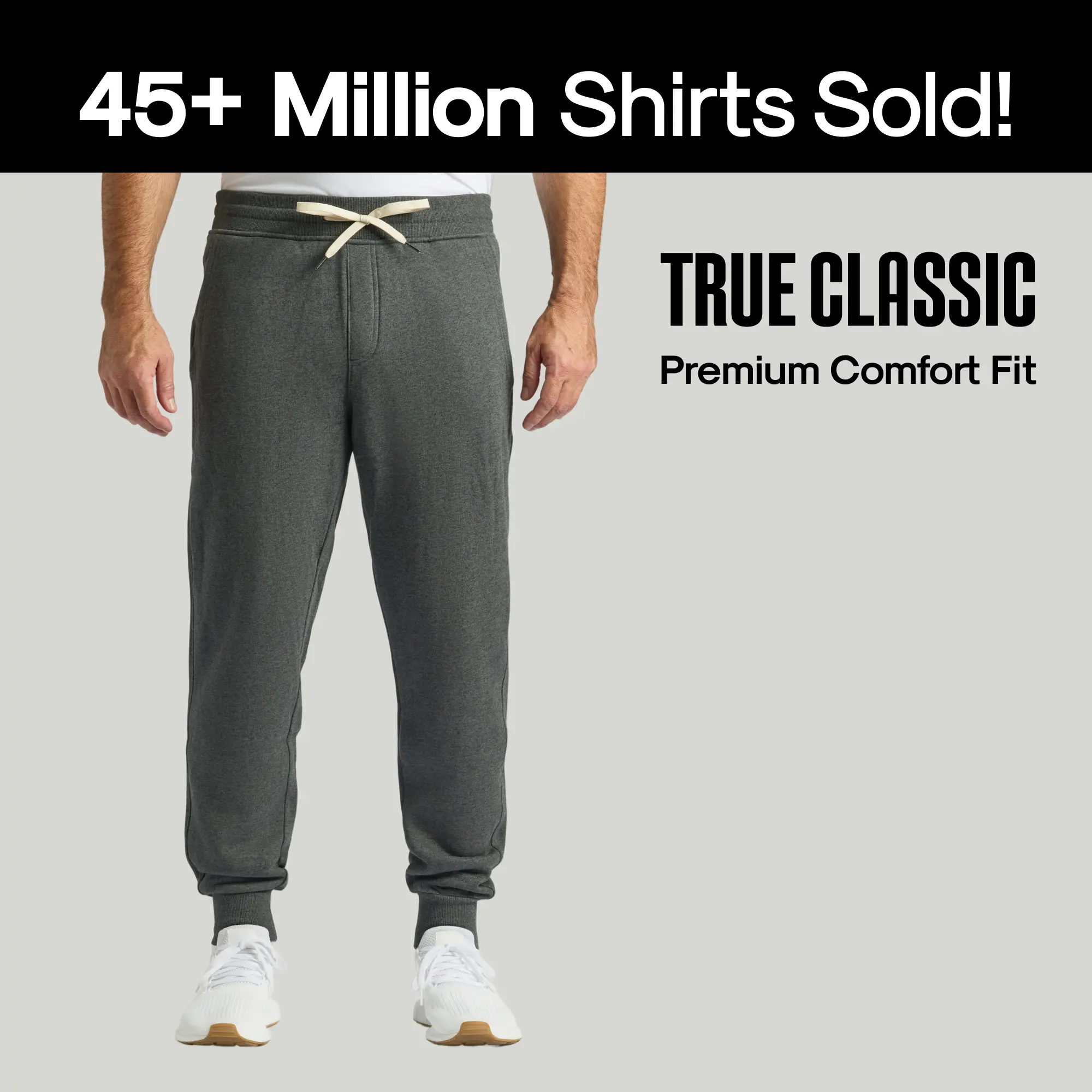 True Classic Fleece French Terry Joggers – Ultra-Soft Fleece, Tapered Fit & Everyday Comfort Sweatpants Active Wear Classic Style