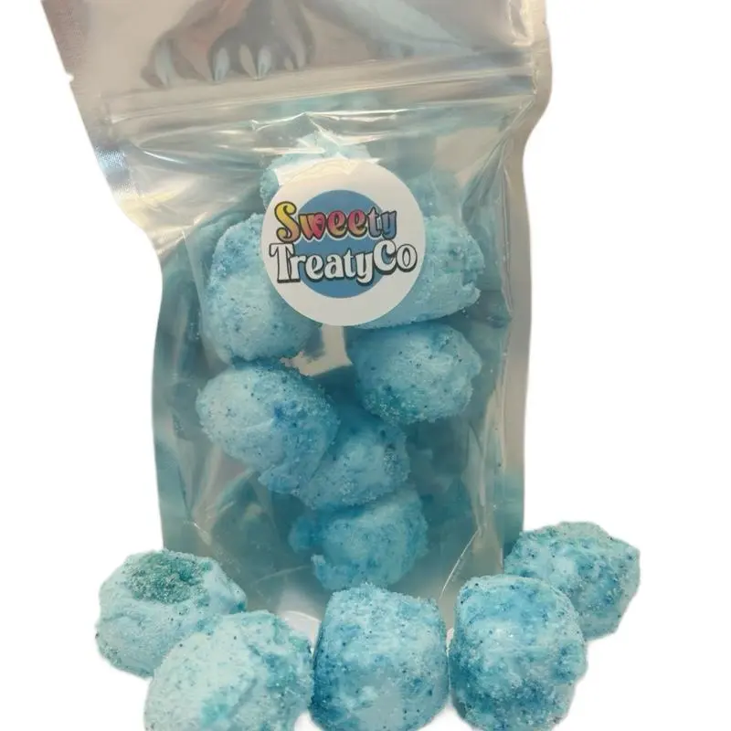 Sweety TreatyCo Blue Raspberry Bombs  Chewy Candy Snack - Sweet Fruit Bonbon Treats