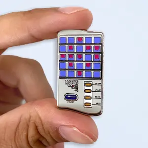Lights Game Enamel Pin - Traditional Game Design with Red and Blue Elements, Includes "START," "PLAY," "BONUS," "JUMP," and "HELP" Buttons