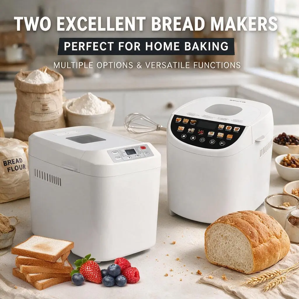Smart Bread Machine 2LB 12-IN-1 Gluten-Free Nonstick Pan 2 Loaf Sizes Keep Warm White Automatic Bread Maker for Home Cooking Kitchen Household Appliances Electric Bread Cookers,home essentials Automatic Breadmaker Bread Making Kit