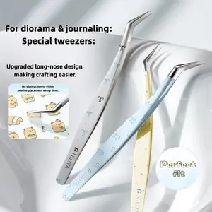 NILIYA High Precision Long Angled Tweezers with Precision Tips, Hand Tools for DIY Crafts, Scrapbooking & Stamping, Father's Day Gift Idea summerwins,summerwins